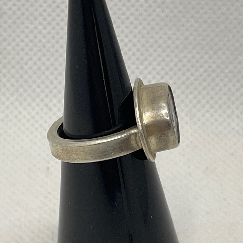 Abalone 925 Sterling Silver Modern Ring - Picture 2 of 5